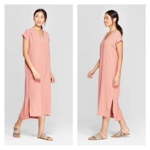 Prologue 🎯 Maxi Shift Dress Mumu Cover-Up Maternity Gauze Oversized Mauve LG